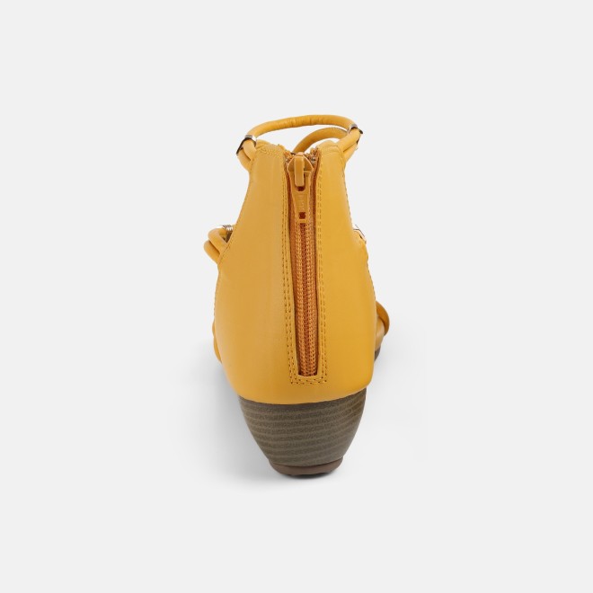 Mochi Women Yellow Casual Gladiators (SKU: 33-1229-33-36)