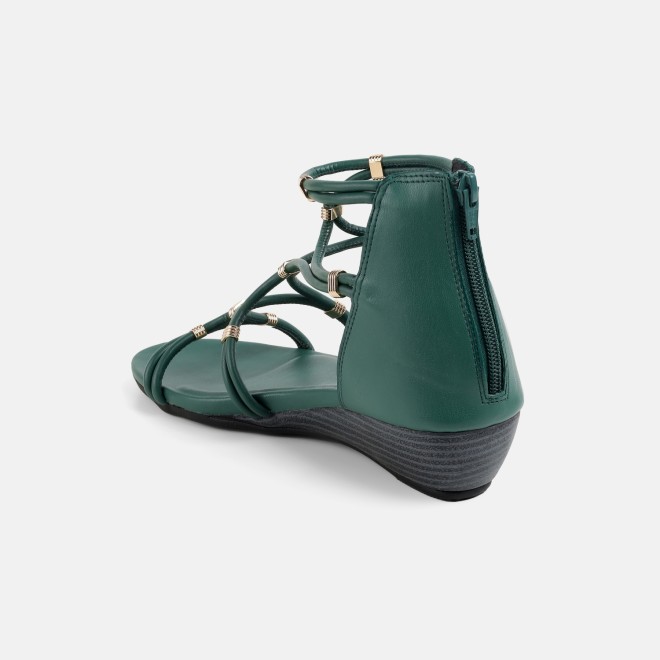 Mochi Women Green Casual Gladiators (SKU: 33-1229-21-36)