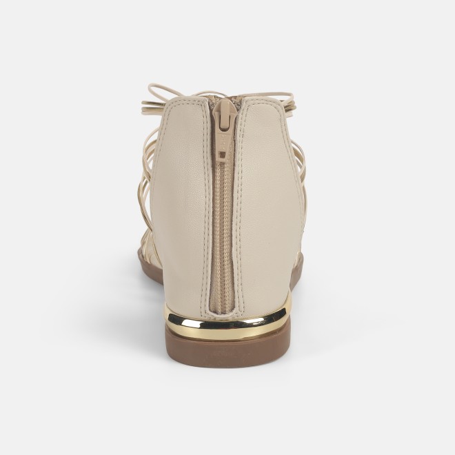 Mochi Women Beige Casual Gladiators (SKU: 33-1231-20-36)