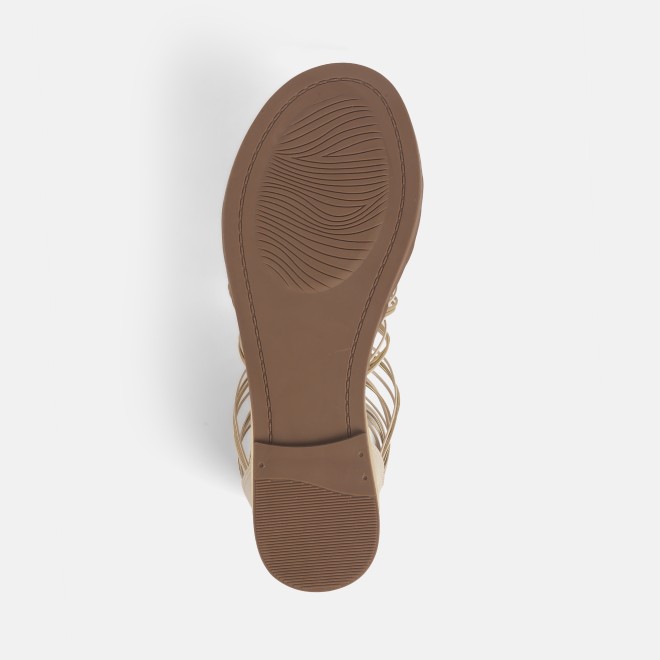 Mochi Women Beige Casual Gladiators (SKU: 33-1231-20-36)