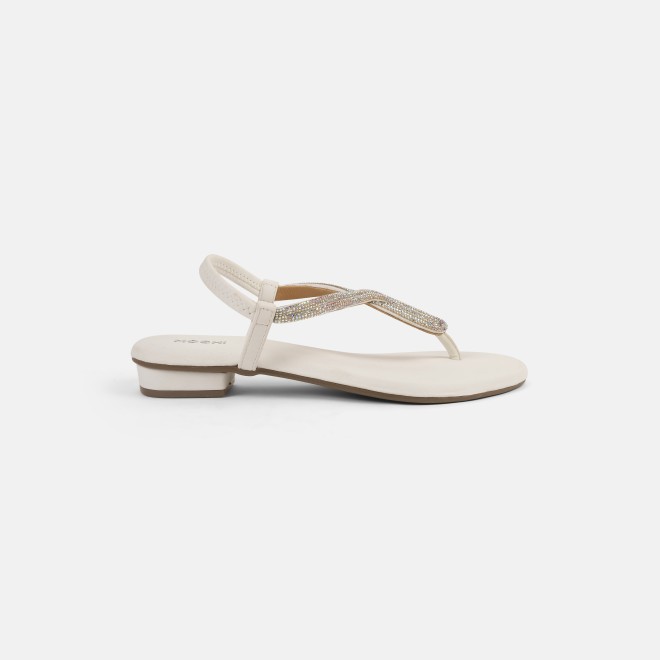 Mochi Women White Casual Sandals (SKU: 33-1233-16-36)