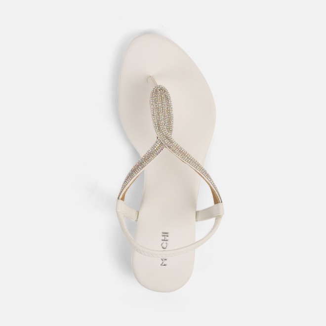 Mochi Women White Casual Sandals (SKU: 33-1233-16-36)
