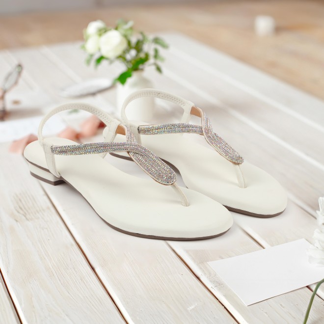 Mochi Women White Casual Sandals (SKU: 33-1233L-16-42)