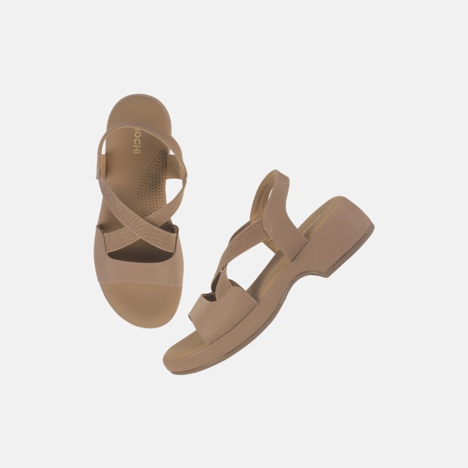 Mochi Women Beige Casual Sandals (SKU: 33-1237-20-37)