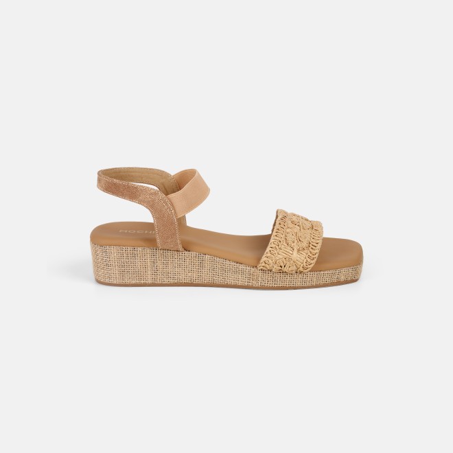 Mochi Women Beige Casual Sandals (SKU: 33-1255-20-36)