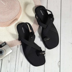 Mochi Women Black Casual Sandals