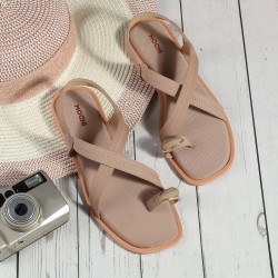 Mochi Women Beige Casual Sandals