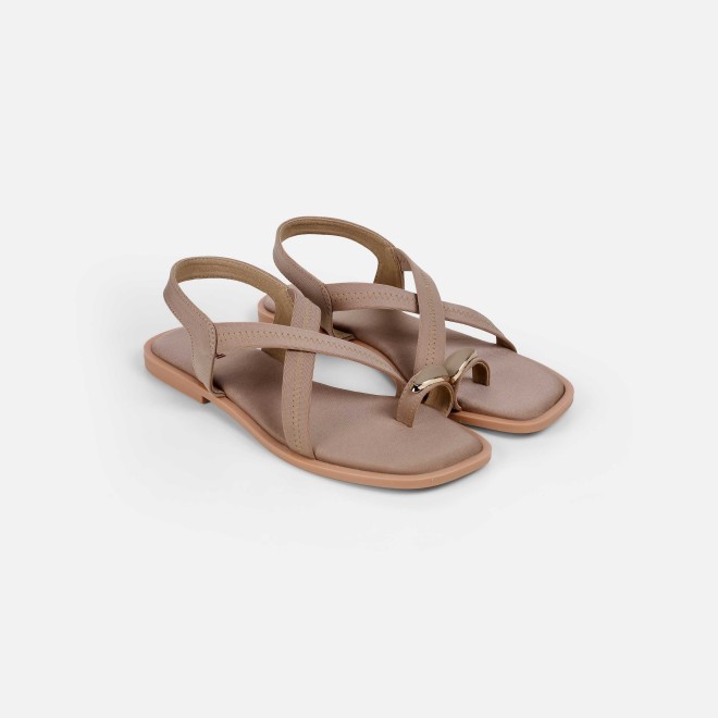 Mochi Women Beige Casual Sandals (SKU: 33-1256-20-38)