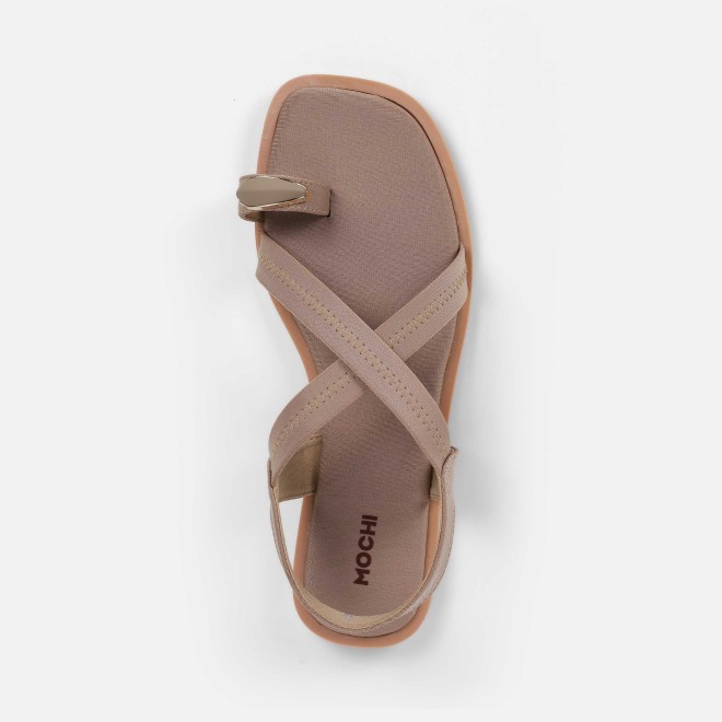 Mochi Women Beige Casual Sandals (SKU: 33-1256-20-38)