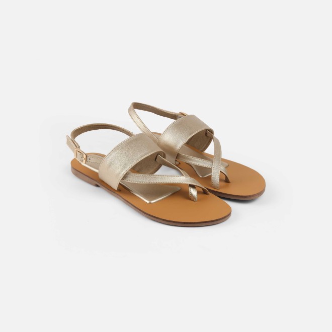 Mochi Women Gold Casual Sandals (SKU: 33-1260-15-36)