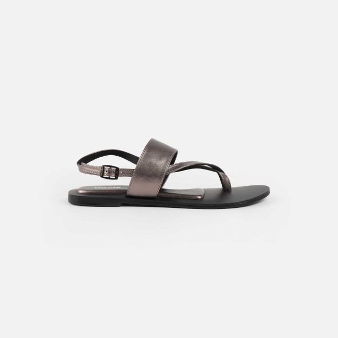 Mochi Women Gun-metal Casual Sandals (SKU: 33-1260-29-37)