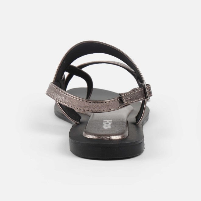 Mochi Women Gun-metal Casual Sandals (SKU: 33-1260-29-37)