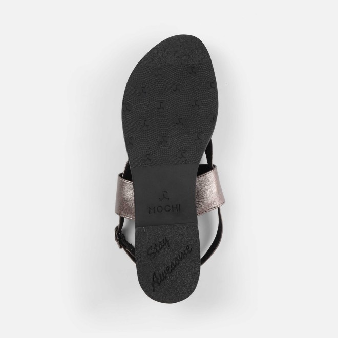 Mochi Women Gun-metal Casual Sandals (SKU: 33-1260-29-37)