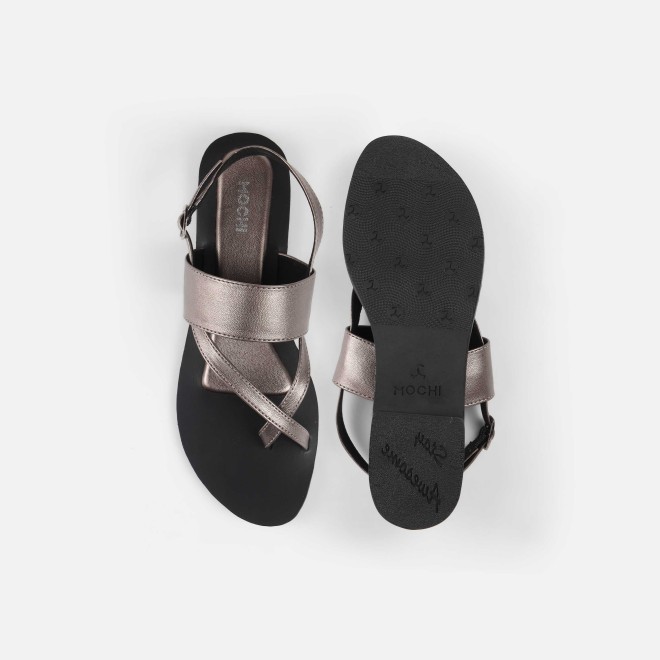 Mochi Women Gun-metal Casual Sandals (SKU: 33-1260-29-37)