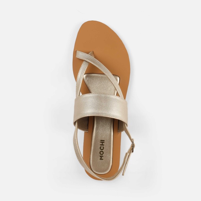 Mochi Women Gold Casual Sandals (SKU: 33-1260-15-36)