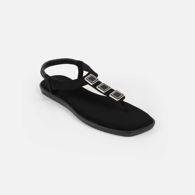 Mochi Women Black Casual Sandals