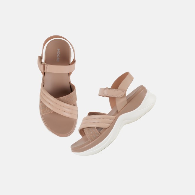 Mochi Women Tan Casual Sandals (SKU: 33-1295-23-36)