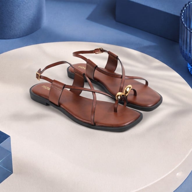 Mochi Women Tan Casual Sandals (SKU: 33-1299-23-36)
