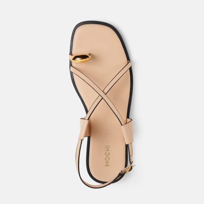 Mochi Women Beige Casual Sandals (SKU: 33-1299-20-36)