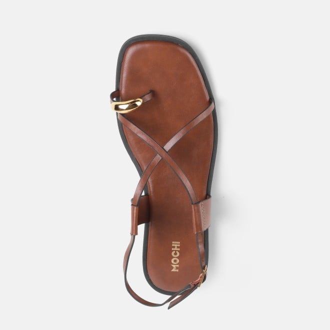 Mochi Women Tan Casual Sandals (SKU: 33-1299-23-36)