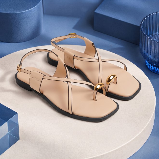 Mochi Women Beige Casual Sandals (SKU: 33-1299L-20-42)