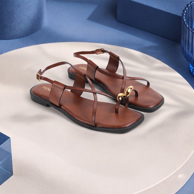 Mochi Women Tan Casual Sandals (SKU: 33-1299L-23-42)