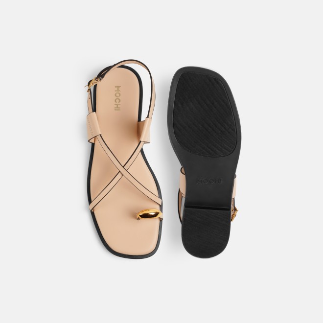 Mochi Women Beige Casual Sandals (SKU: 33-1299L-20-42)