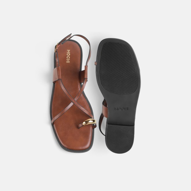 Mochi Women Tan Casual Sandals (SKU: 33-1299L-23-42)