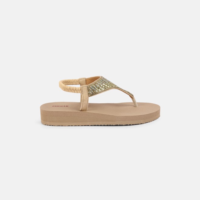 Mochi Women Beige Casual Sandals (SKU: 33-1310-20-36)