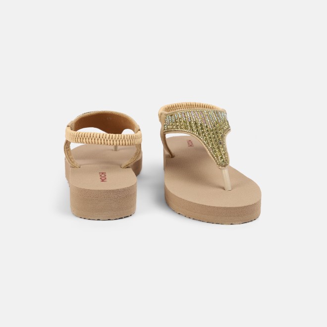 Mochi Women Beige Casual Sandals (SKU: 33-1310-20-36)