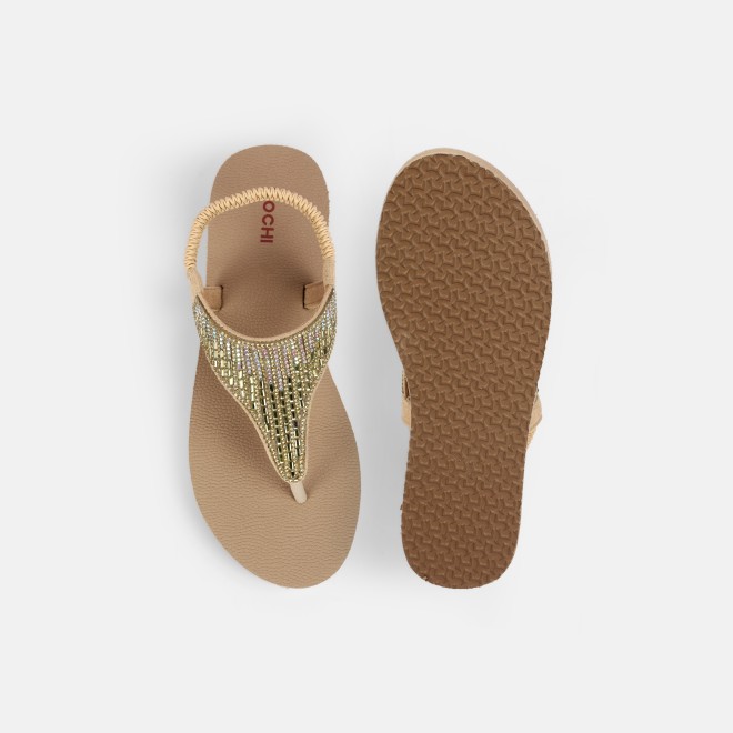 Mochi Women Beige Casual Sandals (SKU: 33-1310-20-36)