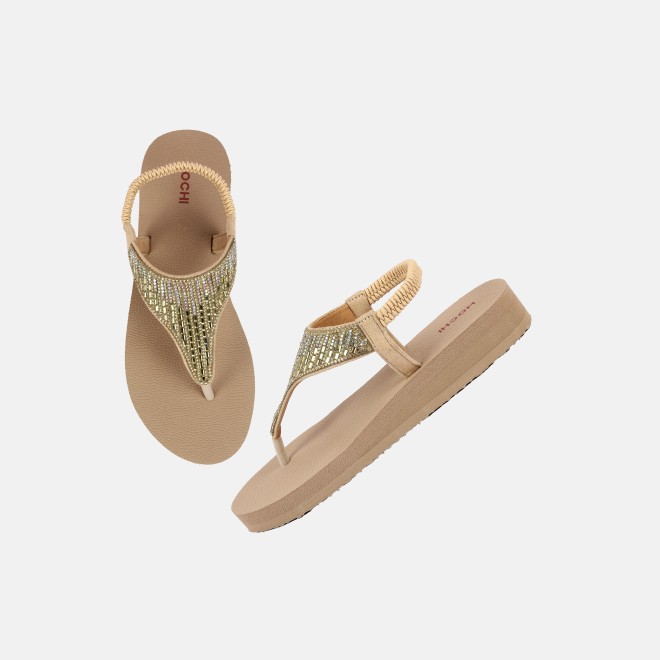 Mochi Women Beige Casual Sandals (SKU: 33-1310-20-36)