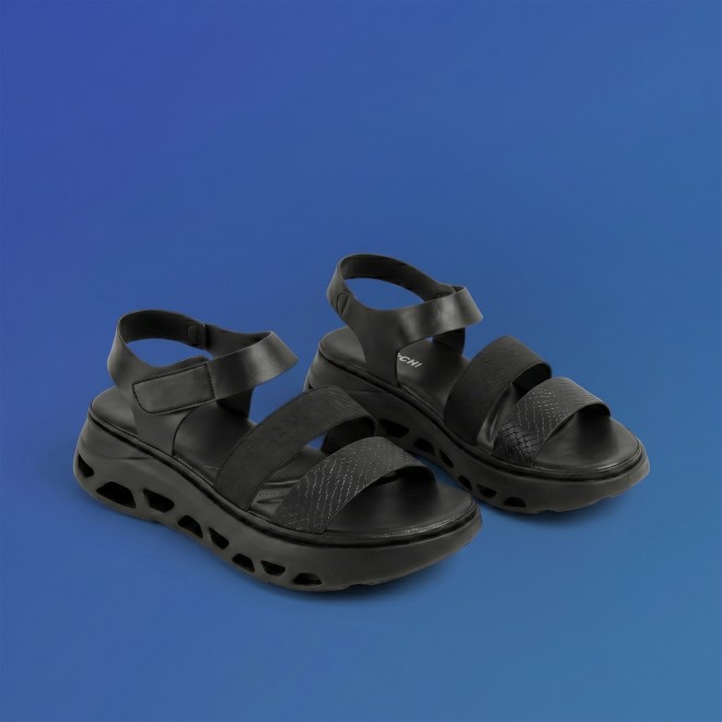 Mochi Women Black Casual Sandals