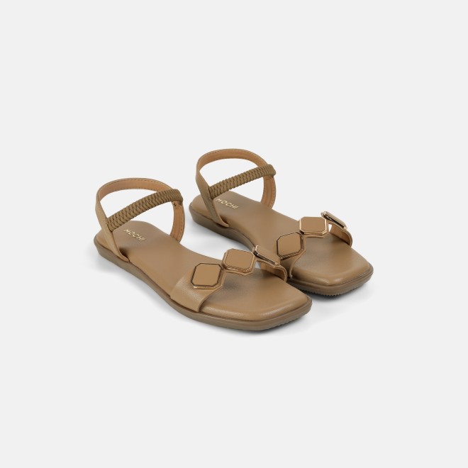 Mochi Women Beige Casual Sandals (SKU: 33-1341-20-36)