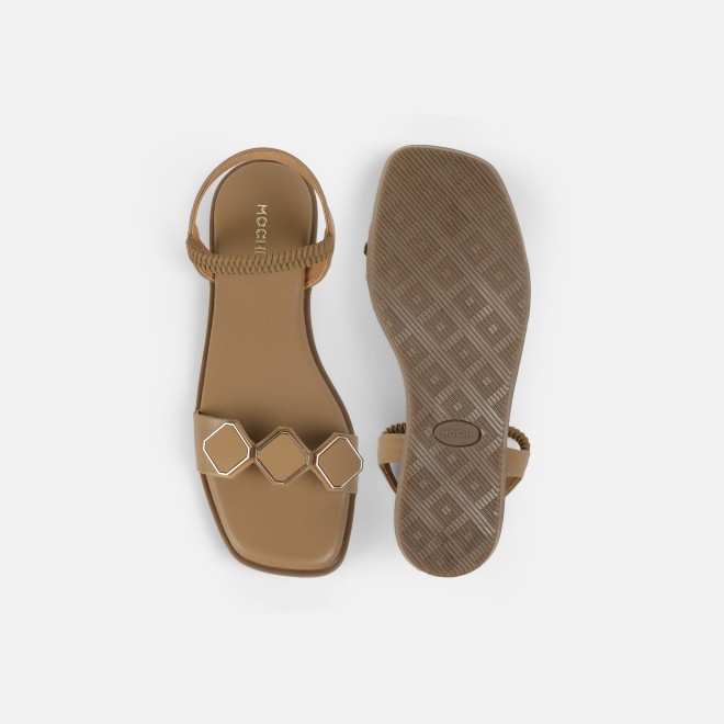 Mochi Women Beige Casual Sandals (SKU: 33-1341-20-36)