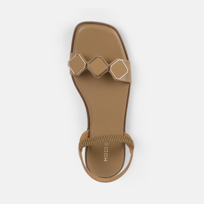 Mochi Women Beige Casual Sandals (SKU: 33-1341-20-36)
