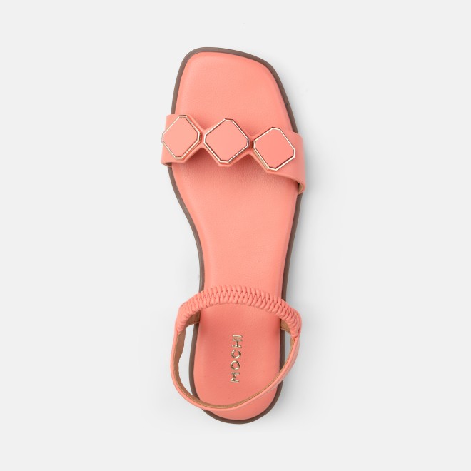 Mochi Women Peach Casual Sandals (SKU: 33-1341-80-36)