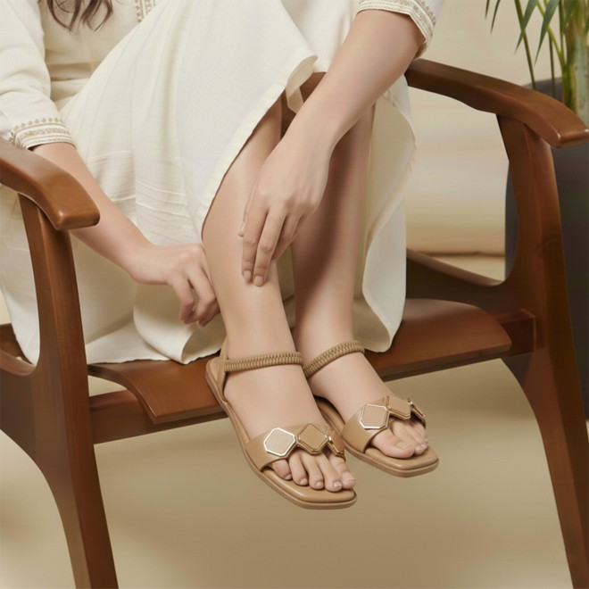 Mochi Women Beige Casual Sandals (SKU: 33-1341L-20-42)