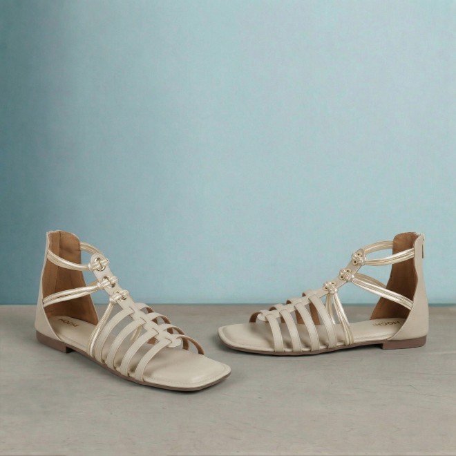 Mochi Women Beige Casual Gladiators