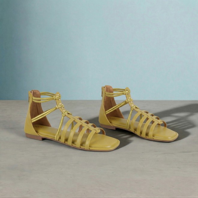 Mochi Women Yellow Casual Gladiators