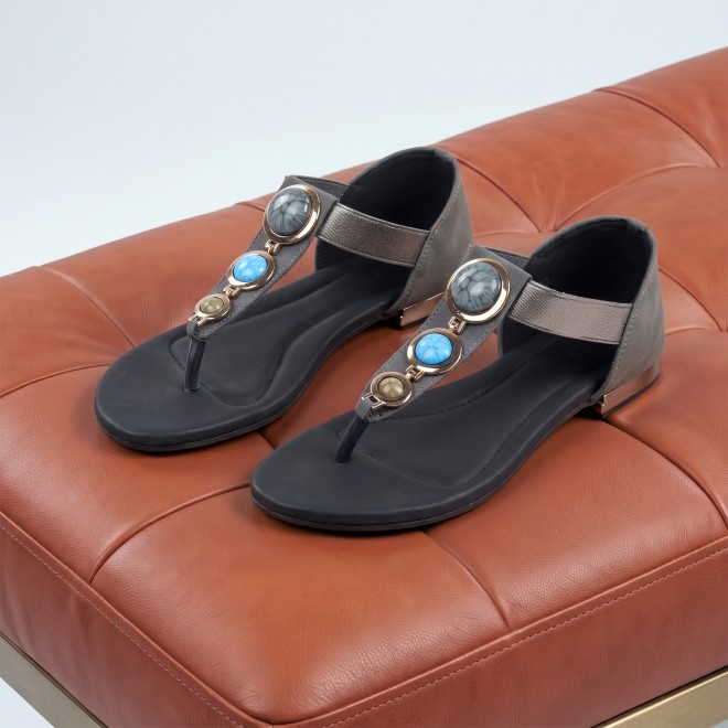 Mochi Women Grey Casual Sandals (SKU: 33-1348-14-36)
