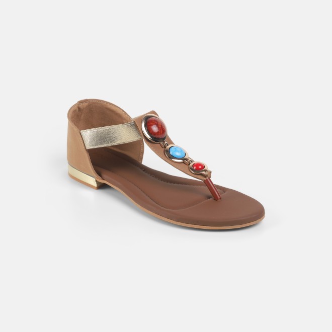 Mochi Women Tan Casual Sandals (SKU: 33-1348-23-36)