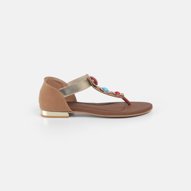 Mochi Women Tan Casual Sandals (SKU: 33-1348-23-36)