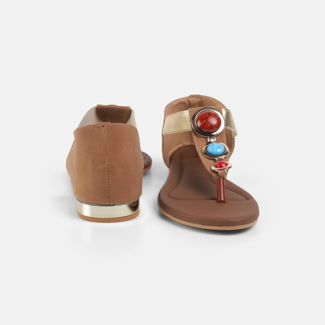 Mochi Women Tan Casual Sandals (SKU: 33-1348-23-36)