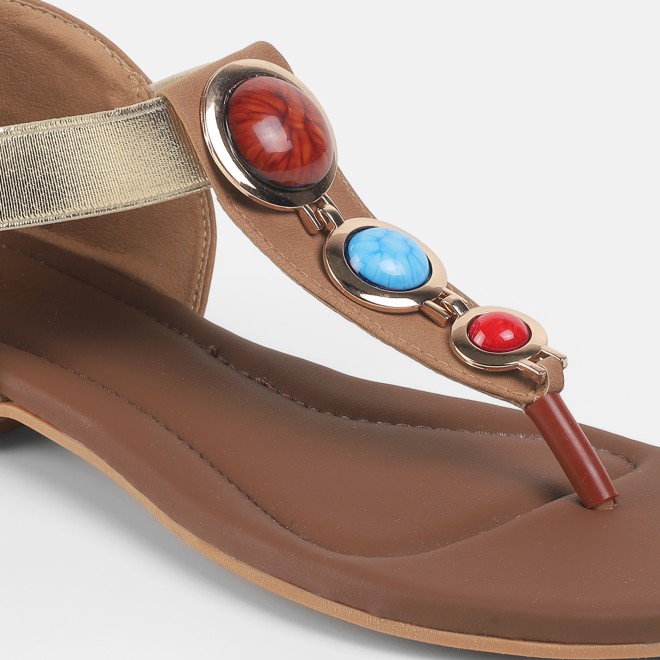 Mochi Women Tan Casual Sandals (SKU: 33-1348-23-36)
