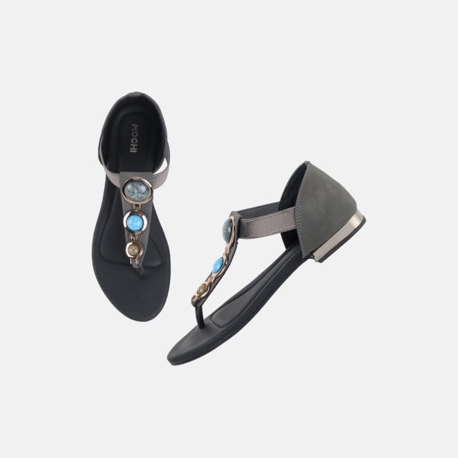 Mochi Women Grey Casual Sandals (SKU: 33-1348-14-36)