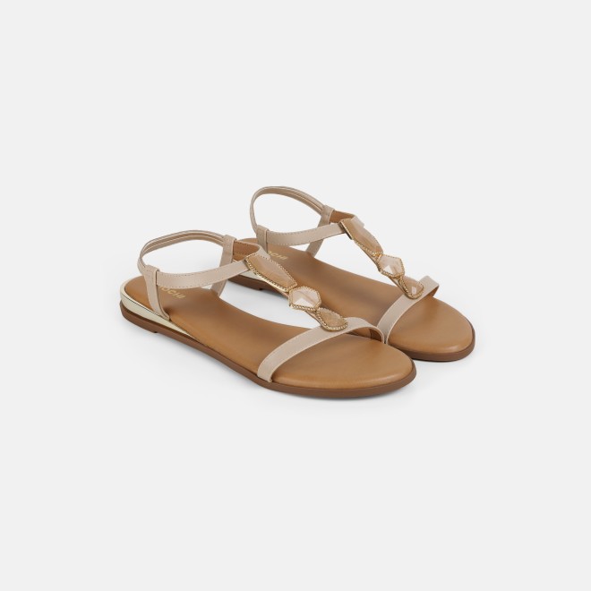 Mochi Women Beige Casual Sandals (SKU: 33-1349-20-36)