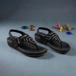 Mochi Women Black Casual Sandals