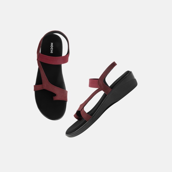 Mochi Women Maroon Casual Sandals (SKU: 33-1353-44-36)