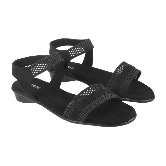 Mochi Women Black Casual Sandals